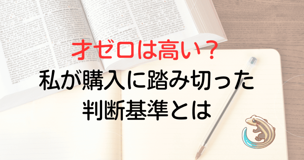 才ゼロは高い？購入に踏み切った私の判断基準とは。