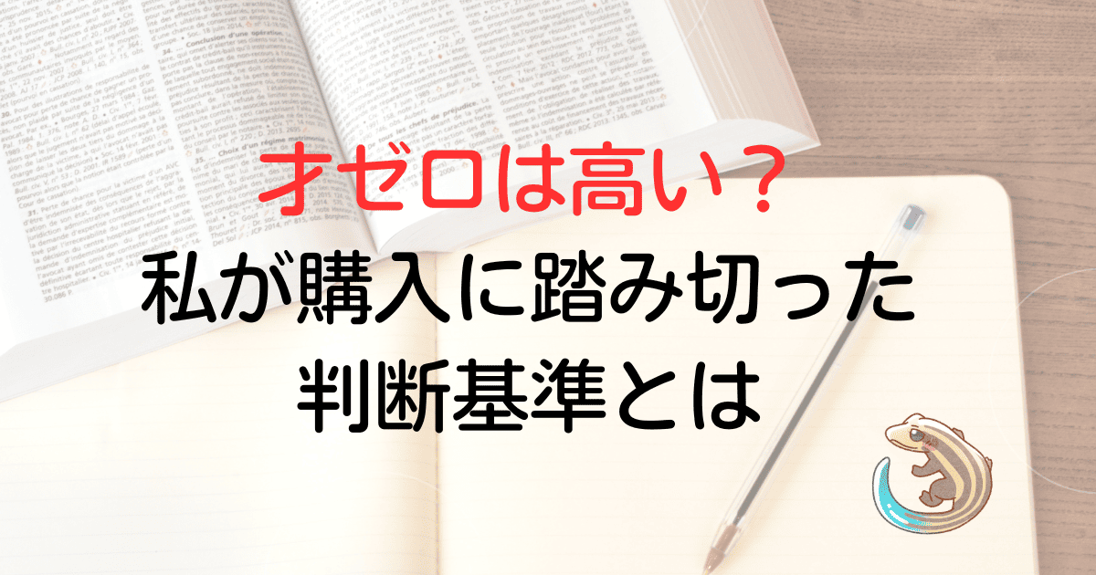 才ゼロは高い？購入に踏み切った私の判断基準とは。